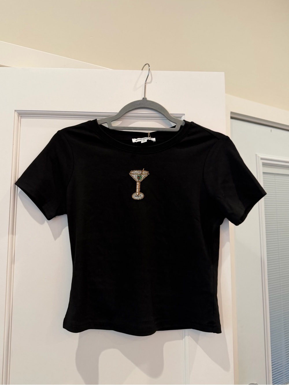 Pretty Garbage martini beaded Baby Tee